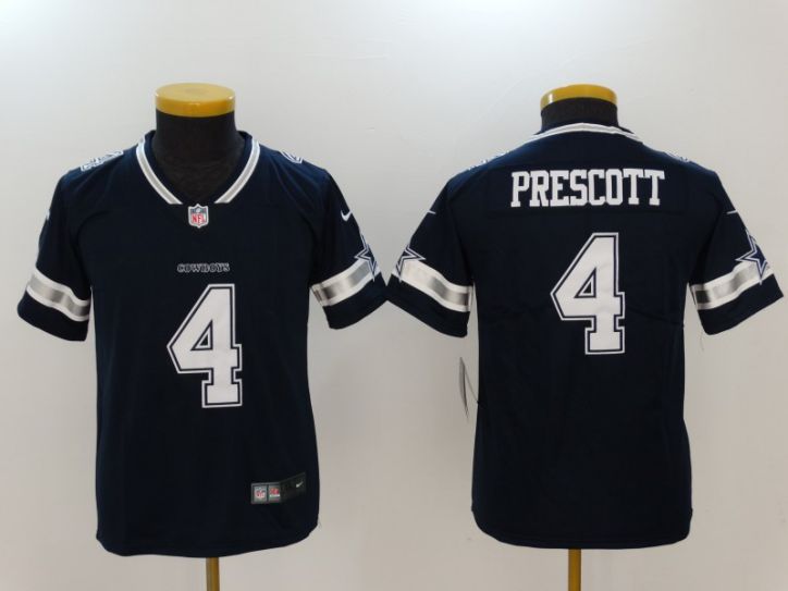 Youth Dallas Cowboys 4 Prescott Blue Nike Vapor Untouchable Limited NFL Jerseys